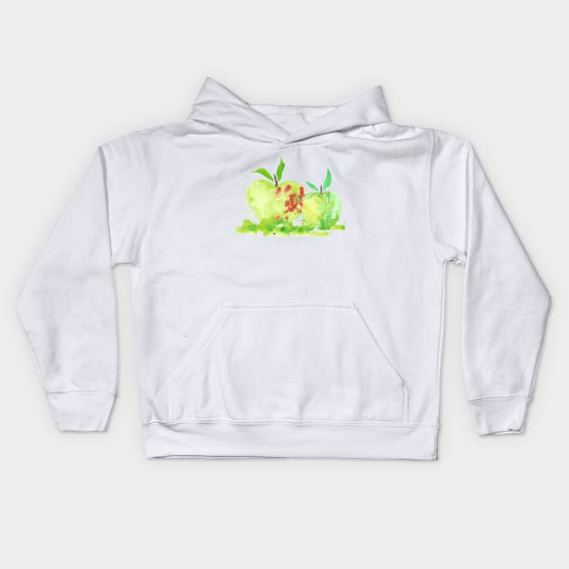 Green apples Kids Hoodie by Elsiebat